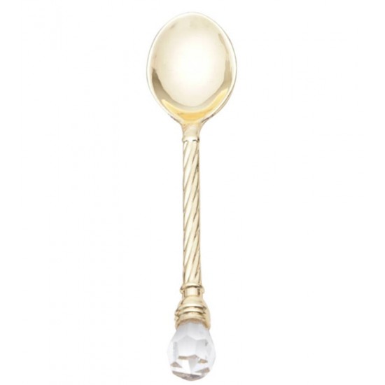 Jogo 6 Colheres 11cm De Café Em Zamac Crystal Dourada